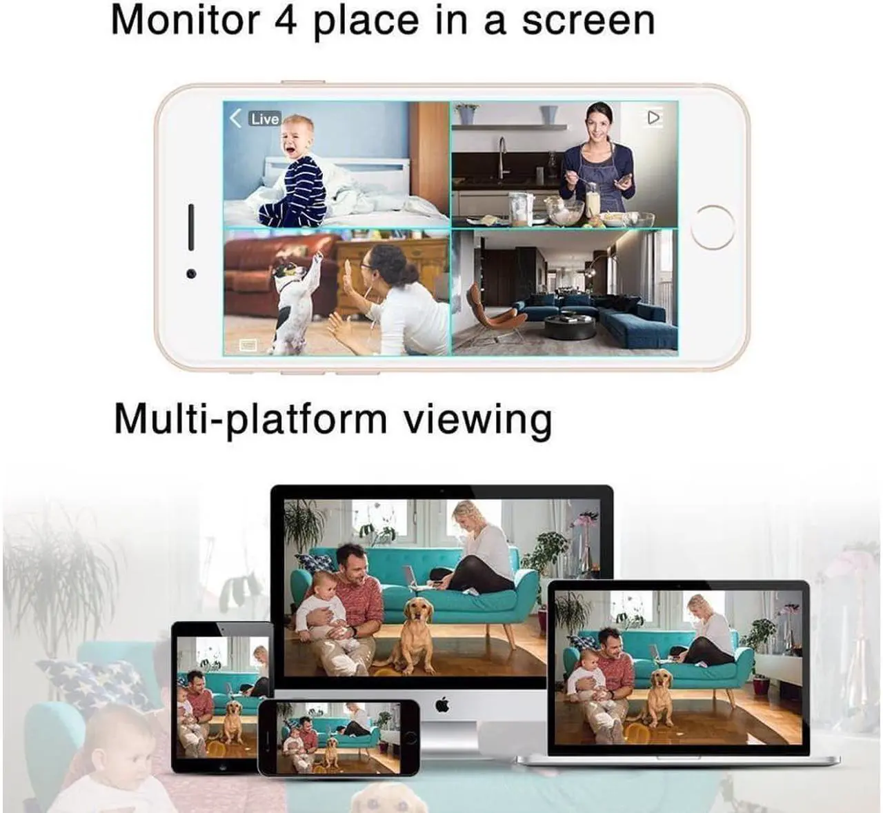 Alt view image 6 of 7 - Wireless 1080P Security Camera, WiFi Home Surveillance IP Camera for Baby/Elder/Pet/Nanny Monitor, Pan, Two-Way Audio & Night Vision