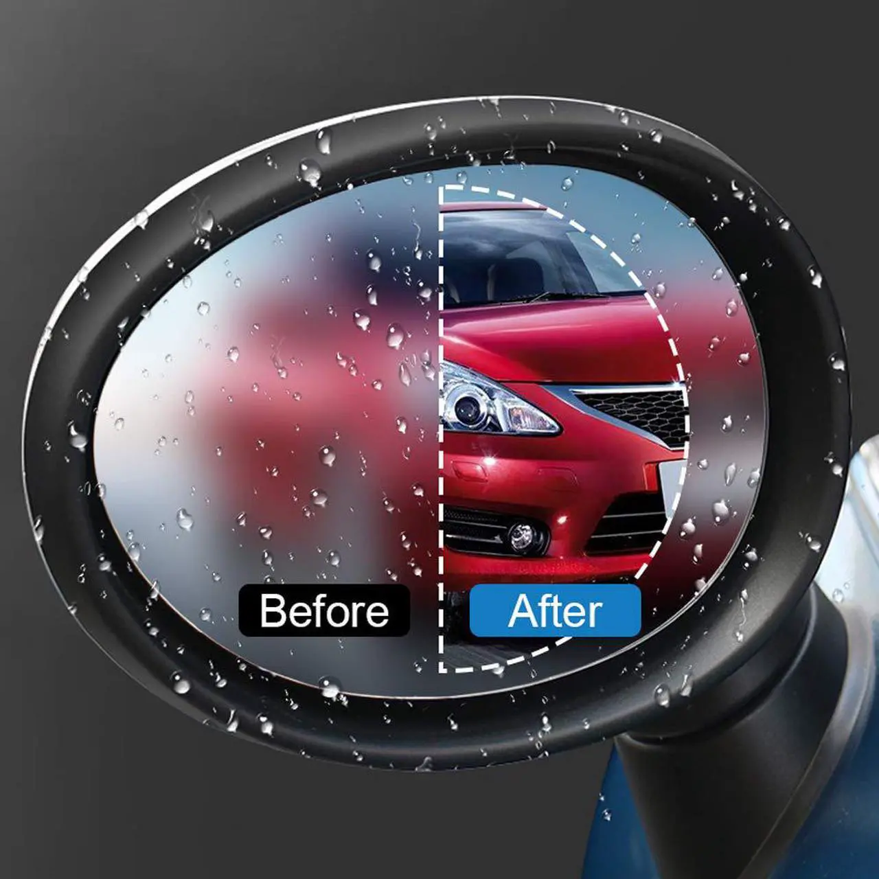 Alt view image 3 of 7 - Car Rearview Mirror Protective Film Waterproof Film Anti-Fog HD Car Rearview Mirror Decal Rainproof Anti-Glare Anti-Scratch Clear Protective Film for Car Rearview Side Mirror Glass -Pack of 2PCS