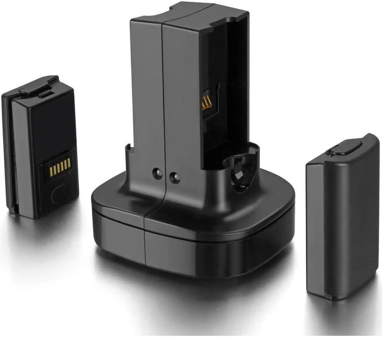 Alt view image 6 of 7 - Xbox 360 2 Pack Rechargeable Battery Pack + Dual Charging Station Dock Stand Base (Black) for Xbox 360 Wireless Controller [Xbox 360]