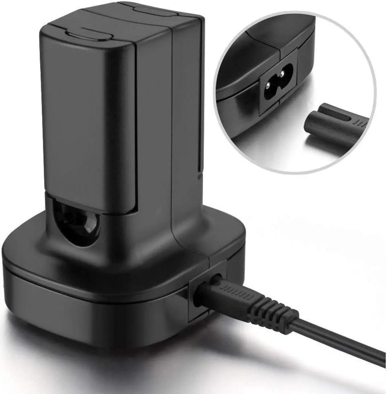 Alt view image 4 of 7 - Xbox 360 2 Pack Rechargeable Battery Pack + Dual Charging Station Dock Stand Base (Black) for Xbox 360 Wireless Controller [Xbox 360]