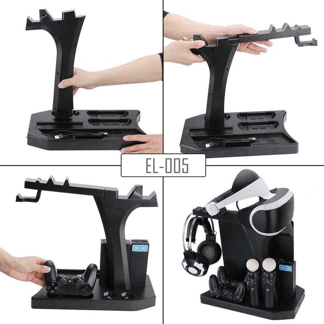 Alt view image 6 of 7 - PlayStation Vertical Stand Werleo PS4 Charging Station Cooling Fan Cooler PSVR Headset Storage Holder Charger Dock for DualShock & PS VR Move Motion Controller 4Port USB Hub for PS4 Slim Pro