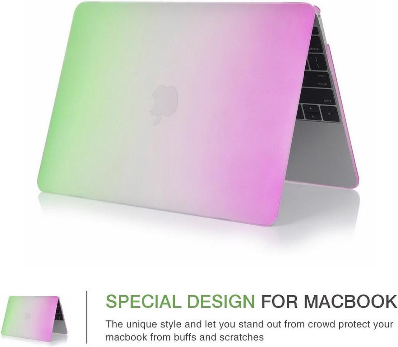 Alt view image 3 of 7 - MacBook Air 11 inch Case Werleo 2-in-1 Matte Rubberized Rainbow Colorful Hard Protective Case Cover with Keyboard Skin Cover For Macbook Air 11.6"  Model A1370 / A1465