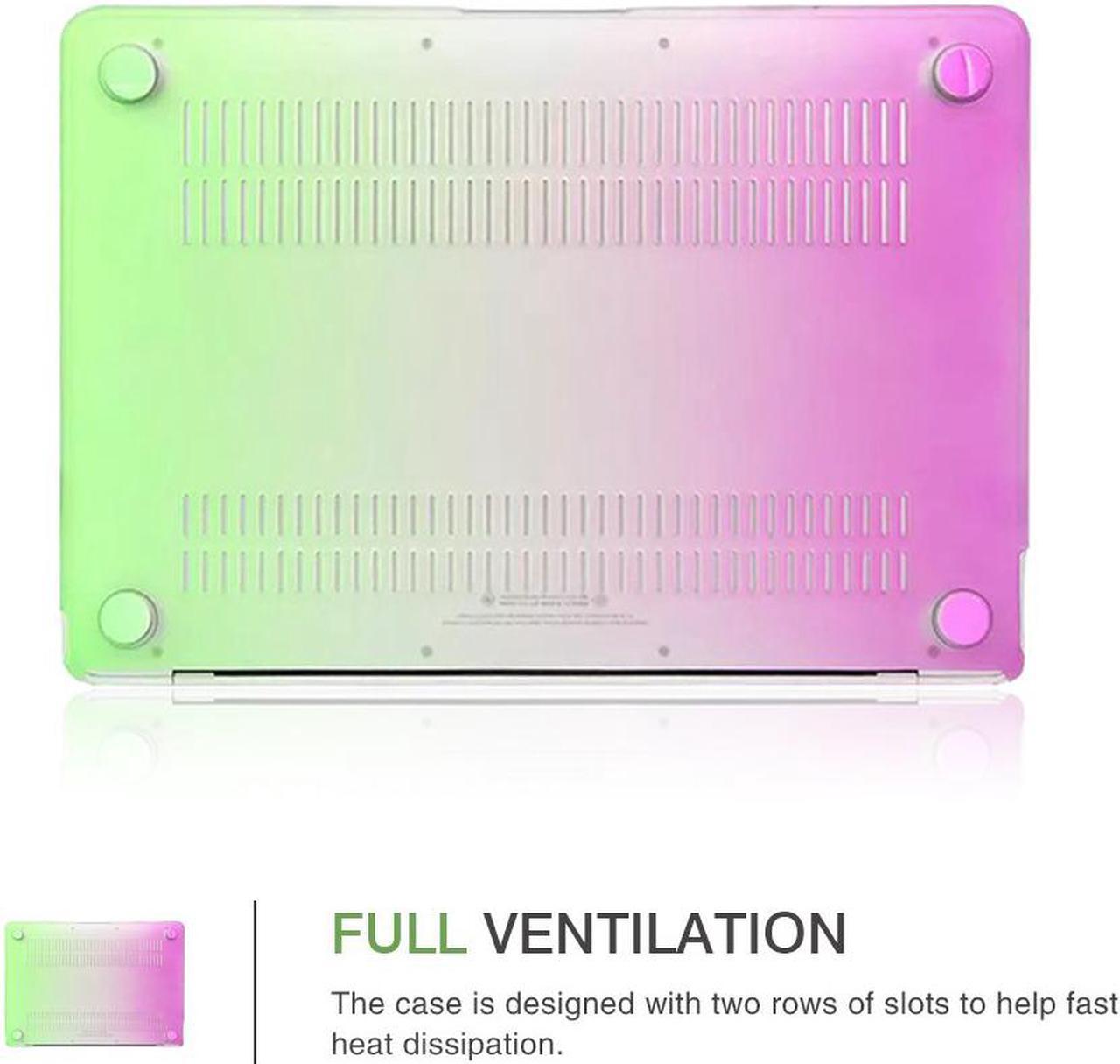 Alt view image 5 of 7 - MacBook Air 11 inch Case Werleo 2-in-1 Matte Rubberized Rainbow Colorful Hard Protective Case Cover with Keyboard Skin Cover For Macbook Air 11.6"  Model A1370 / A1465