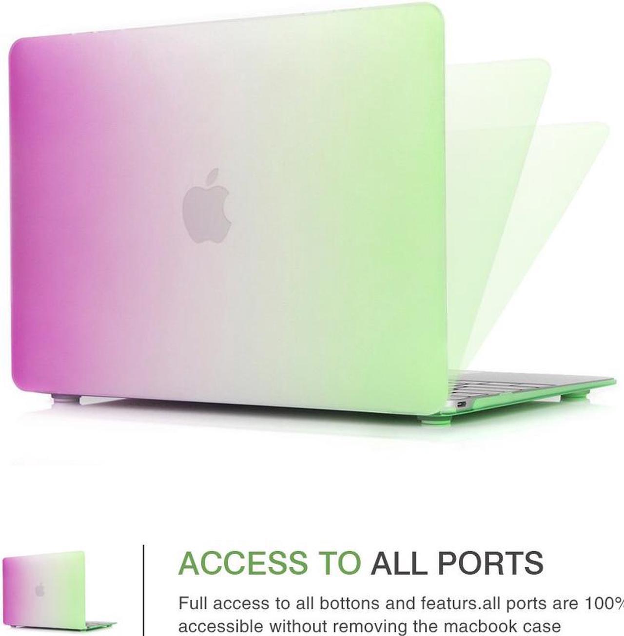 Alt view image 4 of 7 - MacBook Air 11 inch Case Werleo 2-in-1 Matte Rubberized Rainbow Colorful Hard Protective Case Cover with Keyboard Skin Cover For Macbook Air 11.6"  Model A1370 / A1465