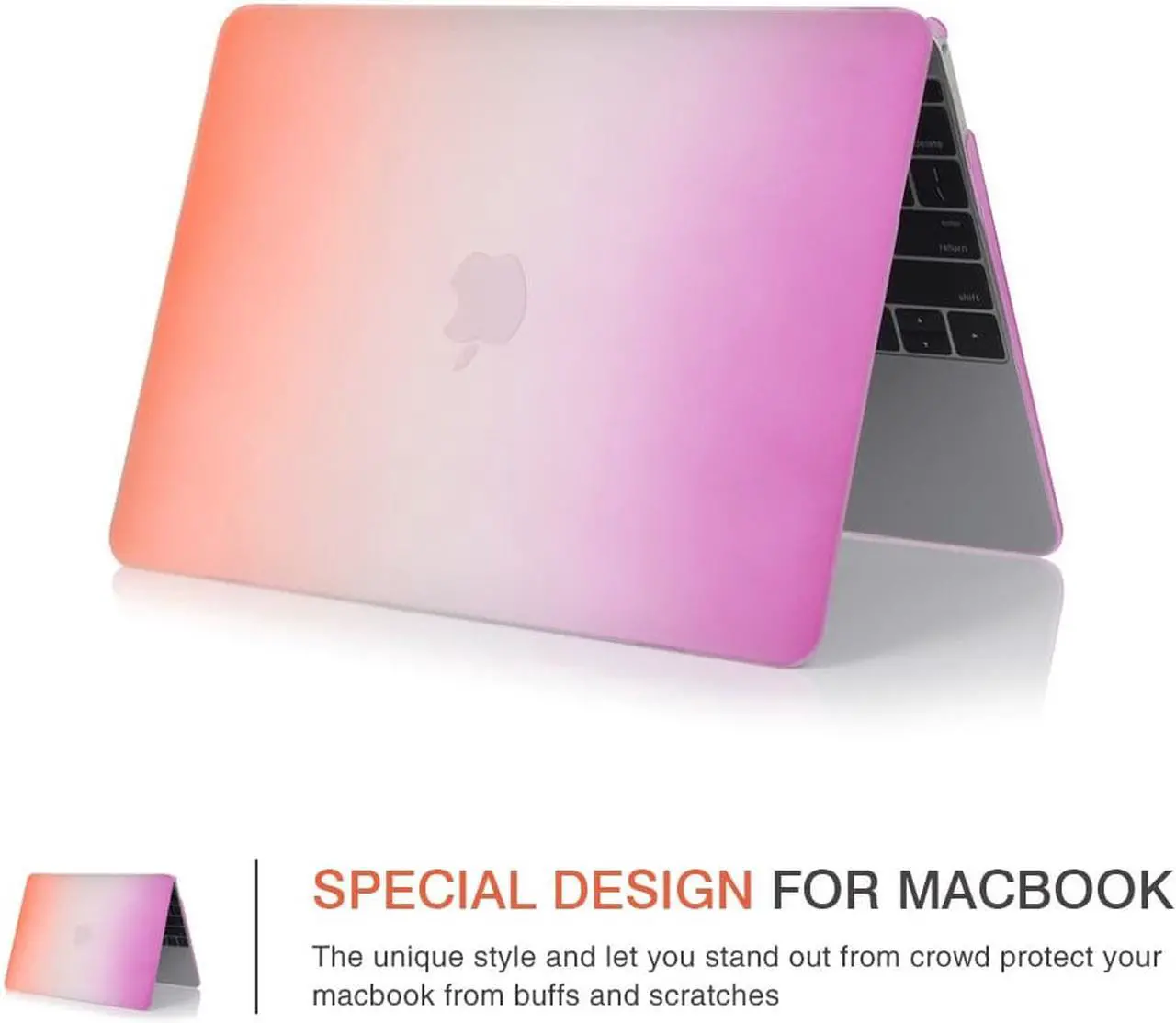 Alt view image 4 of 7 - MacBook Pro Regular 13 inch Case Werleo 2in1 Matte Rubberized Rainbow Colorful Hard Case Protective Cover + Keyboard Skin For Macbook Pro 13.3"  Model A1278