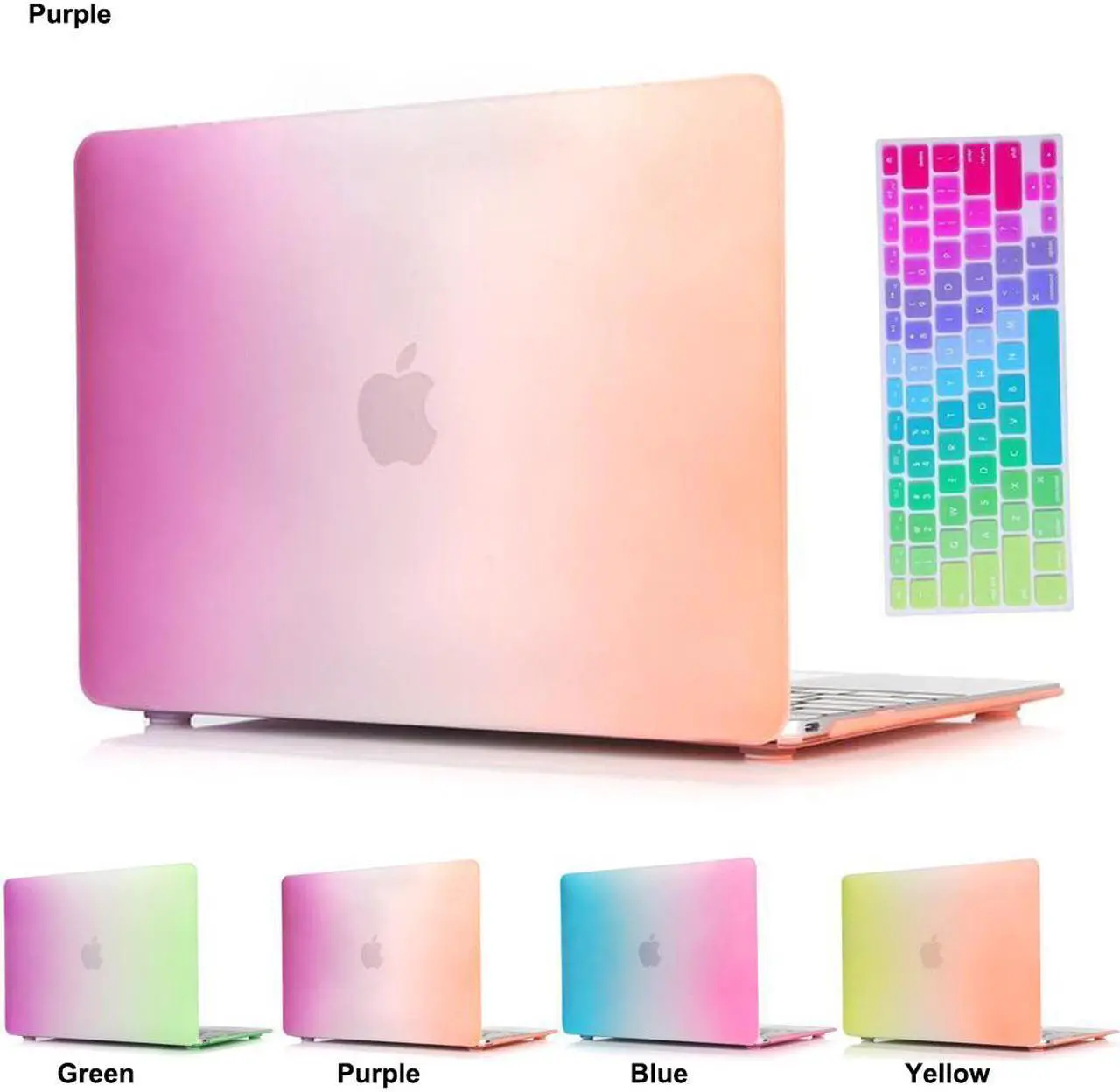 Main image of MacBook Pro Regular 13 inch Case Werleo 2in1 Matte Rubberized Rainbow Colorful Hard Case Protective Cover + Keyboard Skin For Macbook Pro 13.3"  Model A1278