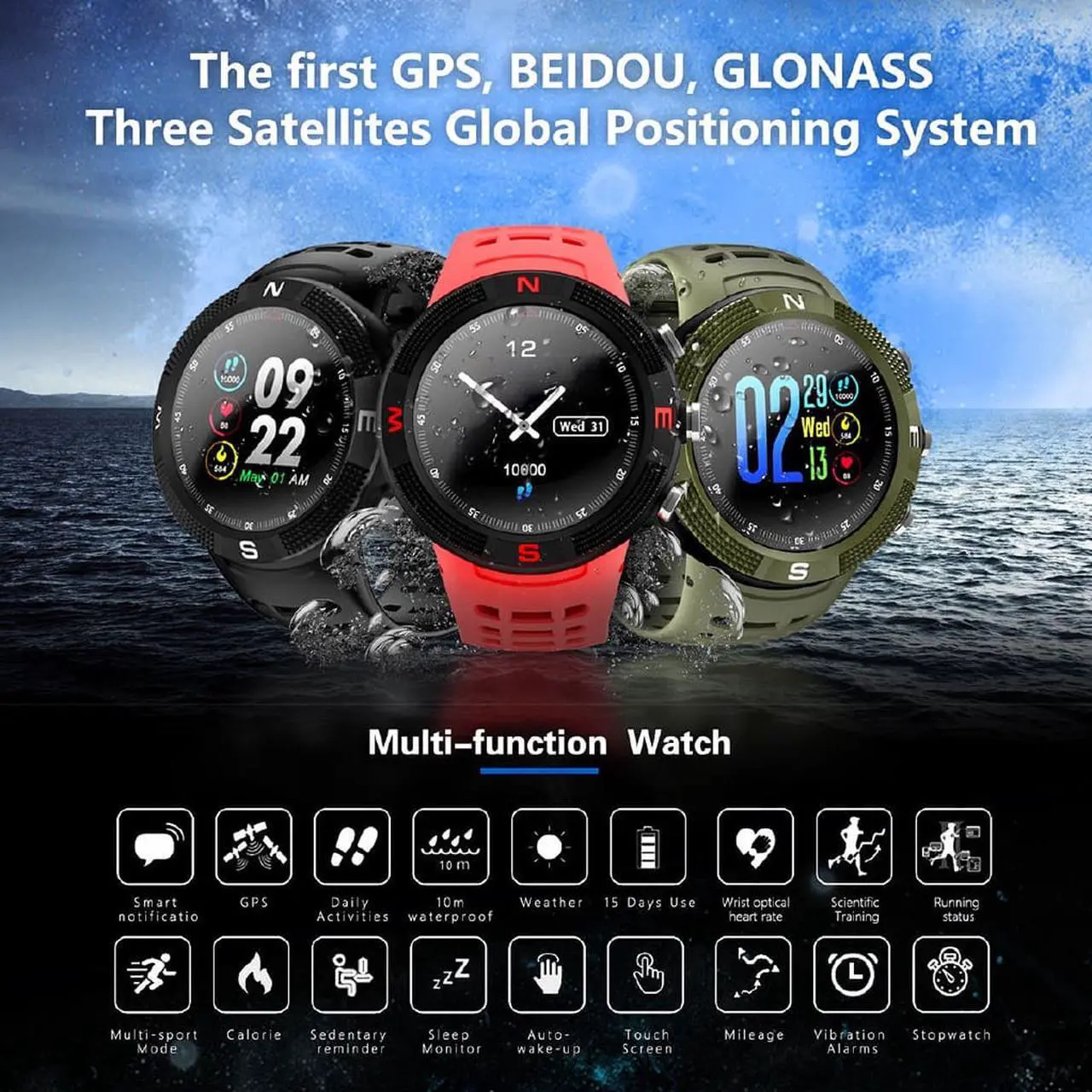 Alt view image 7 of 7 - Fitness Tracker Bluetooth Watch Activity Tracker Smart Band with Heart Rate Monitor Waterproof Bracelet Pedometer Wristband for Android and iOS