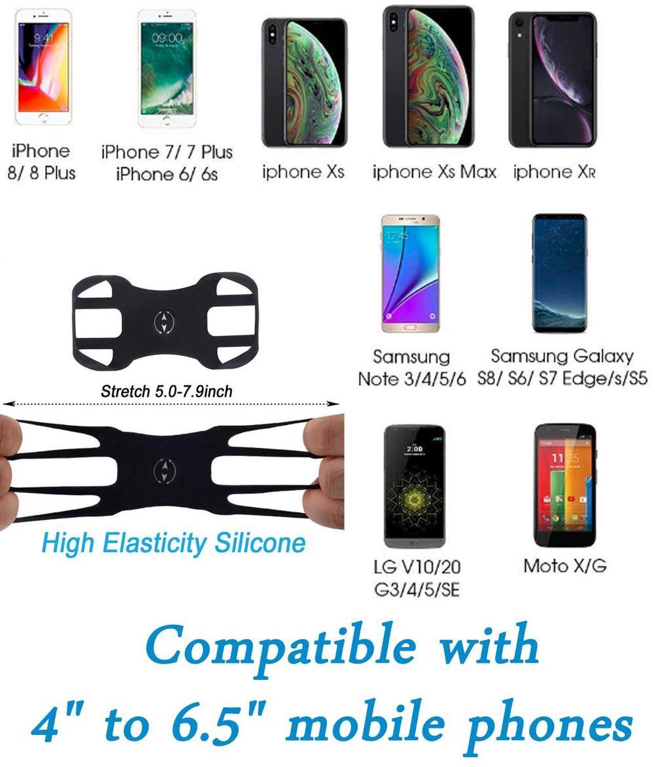 Alt view image 5 of 7 - Werleo Cell Phone Armband for Running, Running Armband for iPhone X, XR, XS, 8, 8 Plus, 7, 7 Plus, 6, 6s, 6s Plus, Galaxy S9, S8, S7, S6, Stylo 4,The Phone is Rotatable and Separable - Black