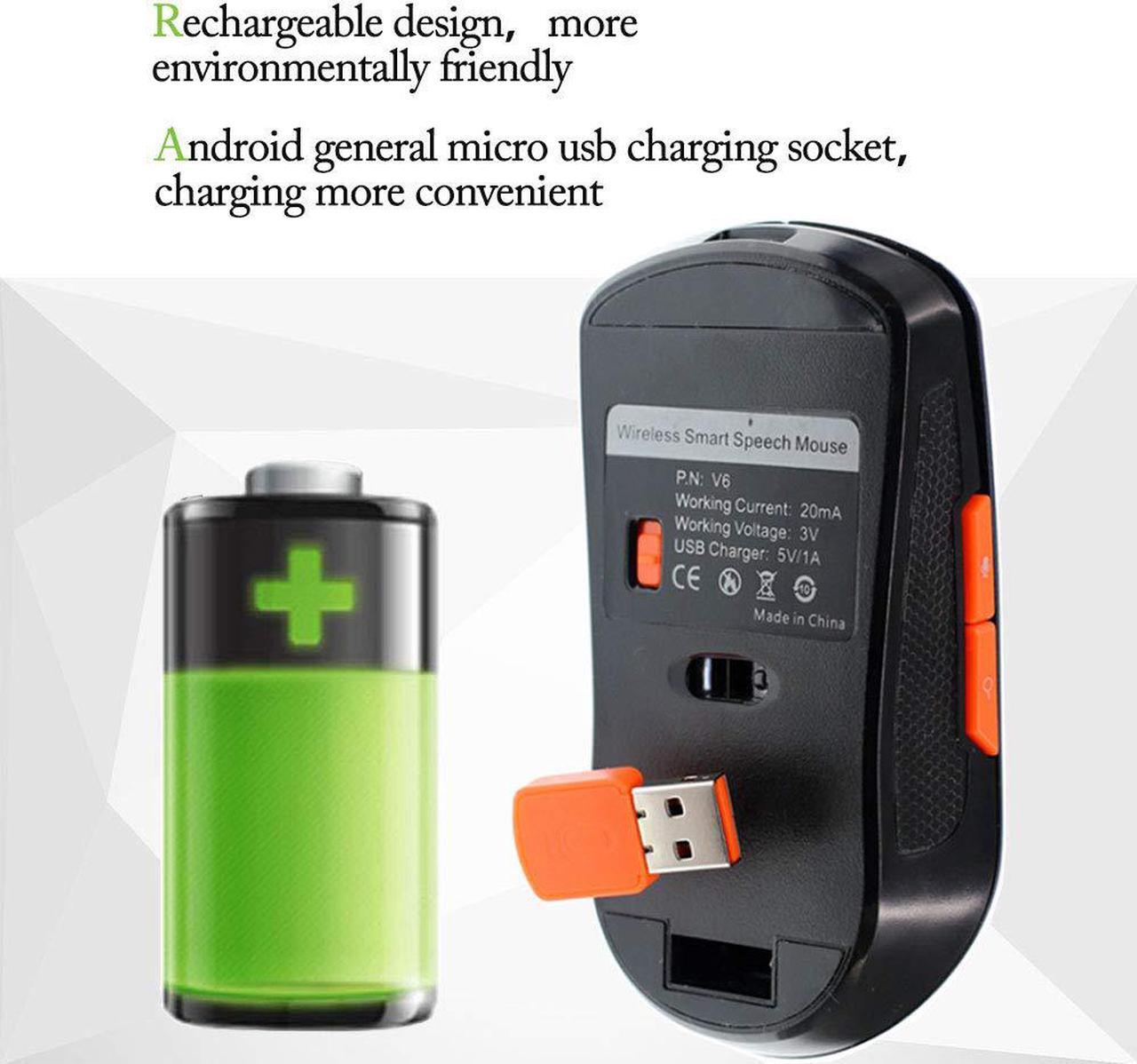 Alt view image 6 of 7 - Wireless Voice Mouse Smart AI Wireless Voice Mouse Support Voice Typing Searching Translation One-Click Translate Muti-Languages 2.4G Hz Voice Mouse for Windows Laptop PC Computer