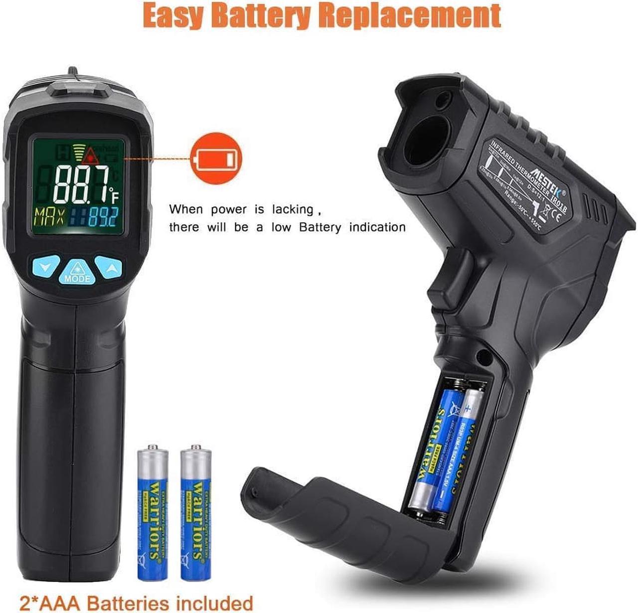 Alt view image 7 of 7 - Infrared Thermometer Non-Contact Digital Laser IR Temperature Gun for Kitchen Meat Food Cooking BBQ Automotive Industrial Thermostat with Flashlight HD Backlight LCD Temp Display