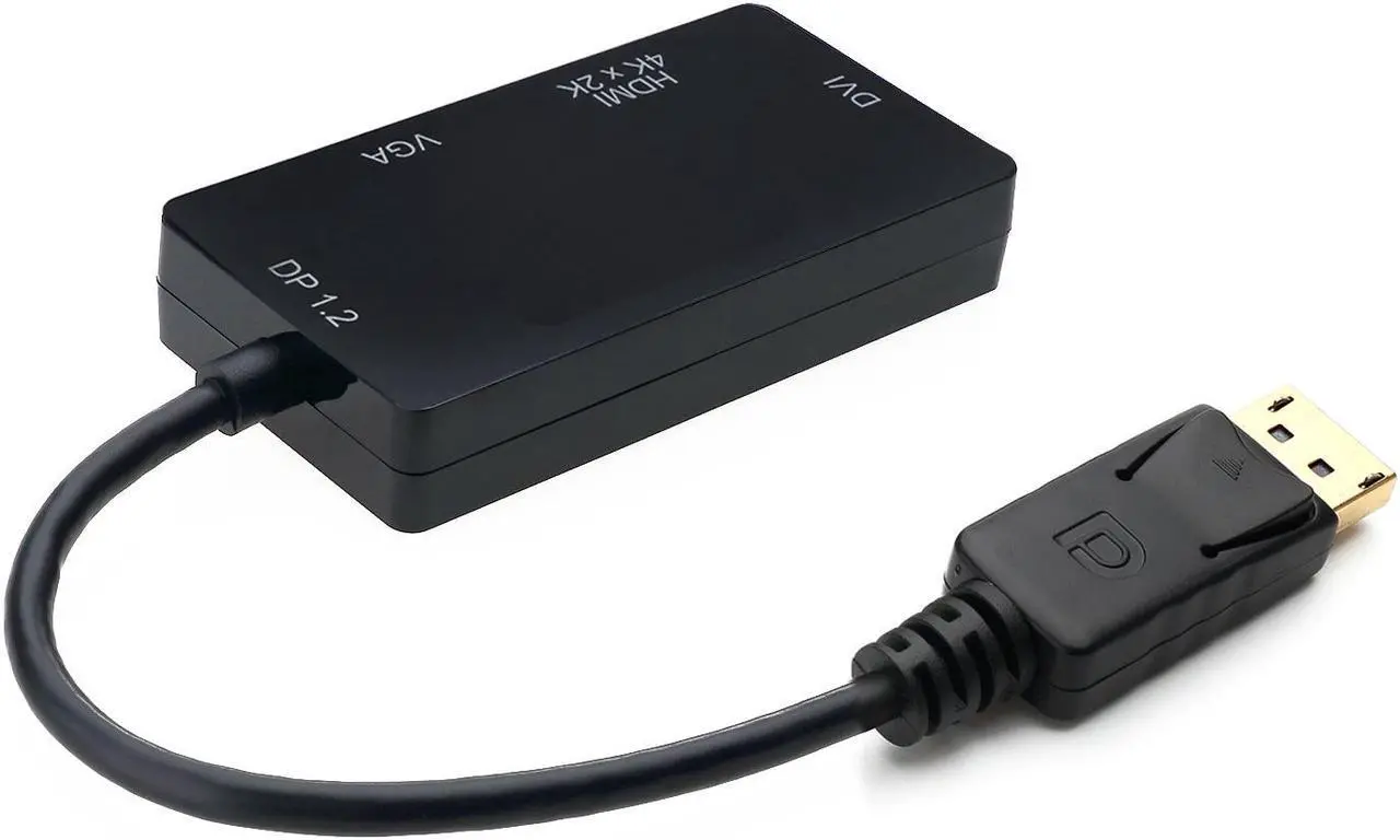 Alt view image 7 of 7 - Werleo Thunderbolt DisplayPort 1.2 to HDMI 4K DVI VGA Adapter Cable 3 in 1 Multi-Function Cable Adapter Converter