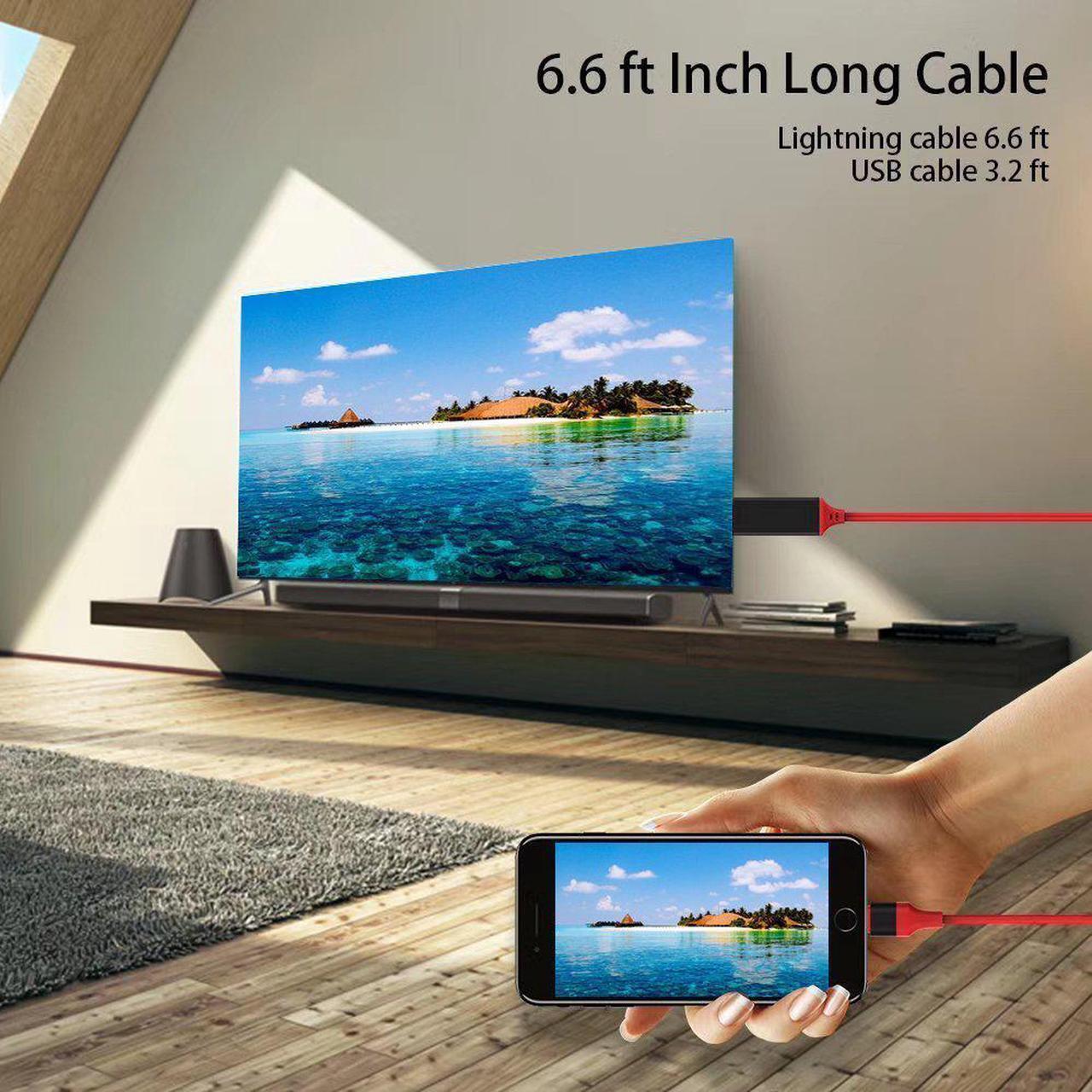 Alt view image 6 of 7 - WERLEO Compatible with iPhone iPad to HDMI Adapter Cable 1080P Digital AV HDMI Adaptor Connector Cord for iPhone Xs Max XR X 8 7 6 Plus iPad Pro Air Mini iPod - Plug and Play