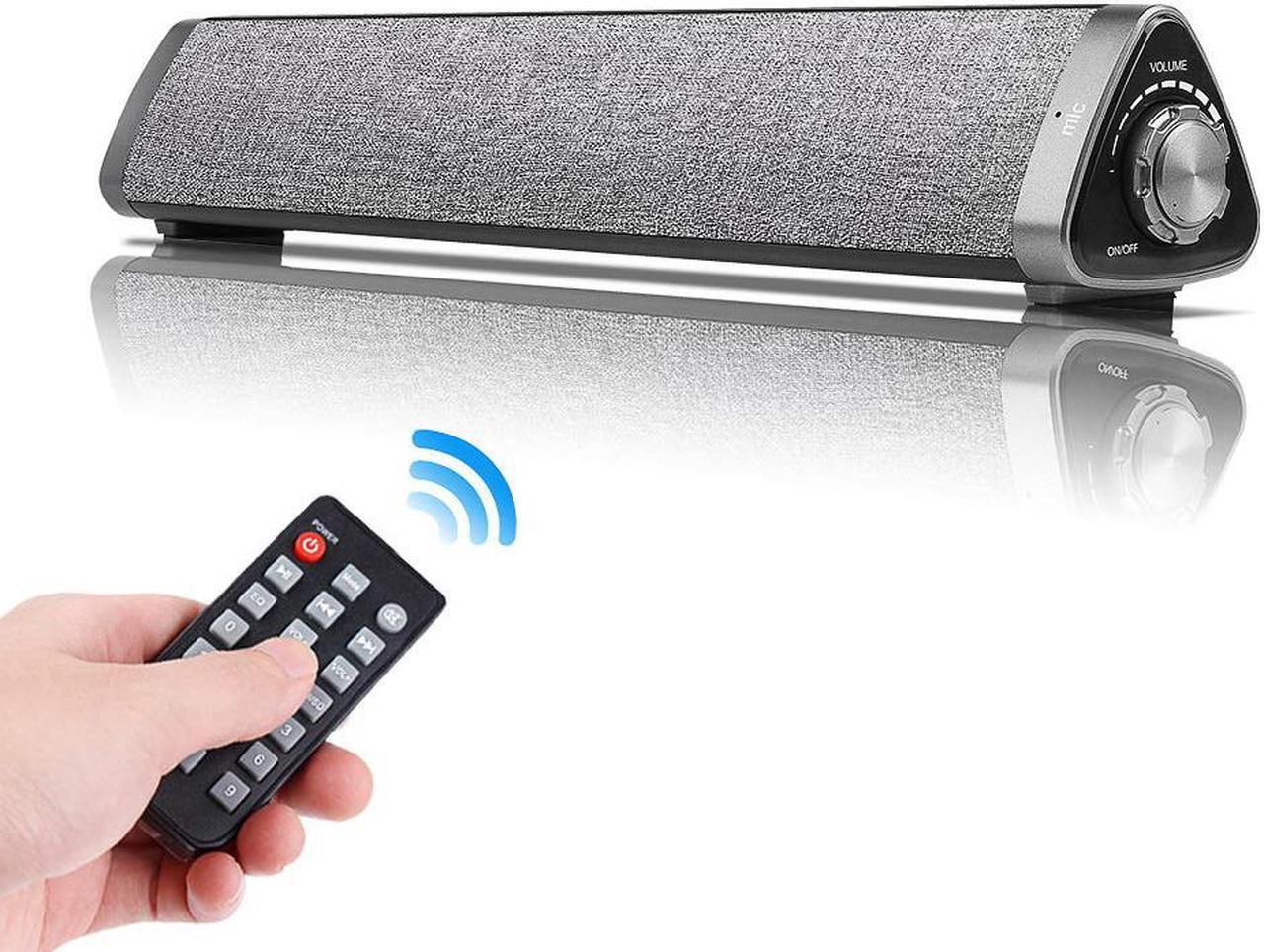 Main image of Bluetooth Sound Bar Wired and Wireless Home Theater TV Triangle Speaker Bar with Remote Control TF Card Surround SoundBar for TV / PC / Phones  /Tablets - 2 X 5W Compact Sound Bar 2.0 Channel