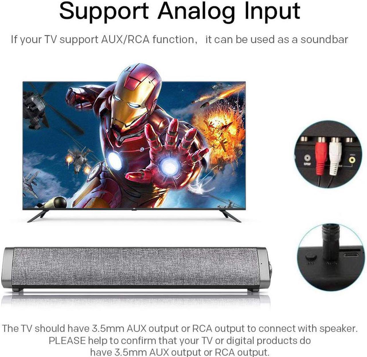 Alt view image 3 of 7 - Bluetooth Sound Bar Wired and Wireless Home Theater TV Triangle Speaker Bar with Remote Control TF Card Surround SoundBar for TV / PC / Phones  /Tablets - 2 X 5W Compact Sound Bar 2.0 Channel