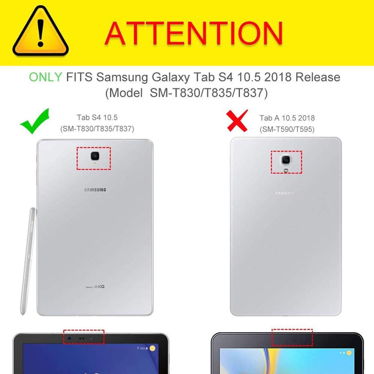 Alt view image 2 of 7 - Galaxy Tab S4 10.5 Keyboard Case with S Pen Holder Slim Shell Lightweight Stand Case with Detachable Wireless Bluetooth Keyboard for Samsung Galaxy Tab S4 10.5 2018 Model SM-T830 T835 T837