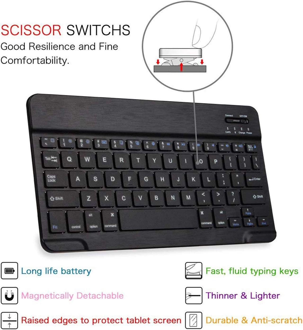 Alt view image 6 of 7 - Galaxy Tab S4 10.5 Keyboard Case with S Pen Holder Slim Shell Lightweight Stand Case with Detachable Wireless Bluetooth Keyboard for Samsung Galaxy Tab S4 10.5 2018 Model SM-T830 T835 T837
