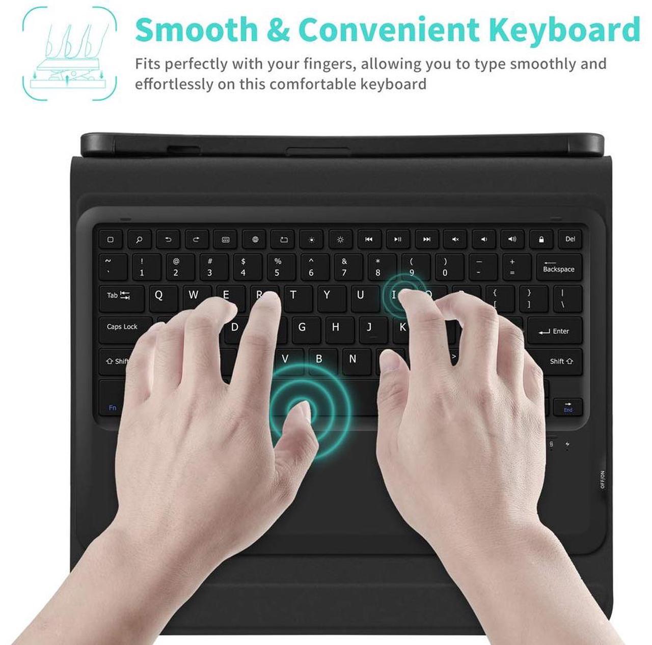 Alt view image 3 of 7 - iPad Pro 12.9 inch 2018 Keyboard Case - Support Apple Pencil Charging - Magnetic Wireless Bluetooth Keyboard Flip PU Case Full Protective Folio Stand Cover Auto Sleep Wake