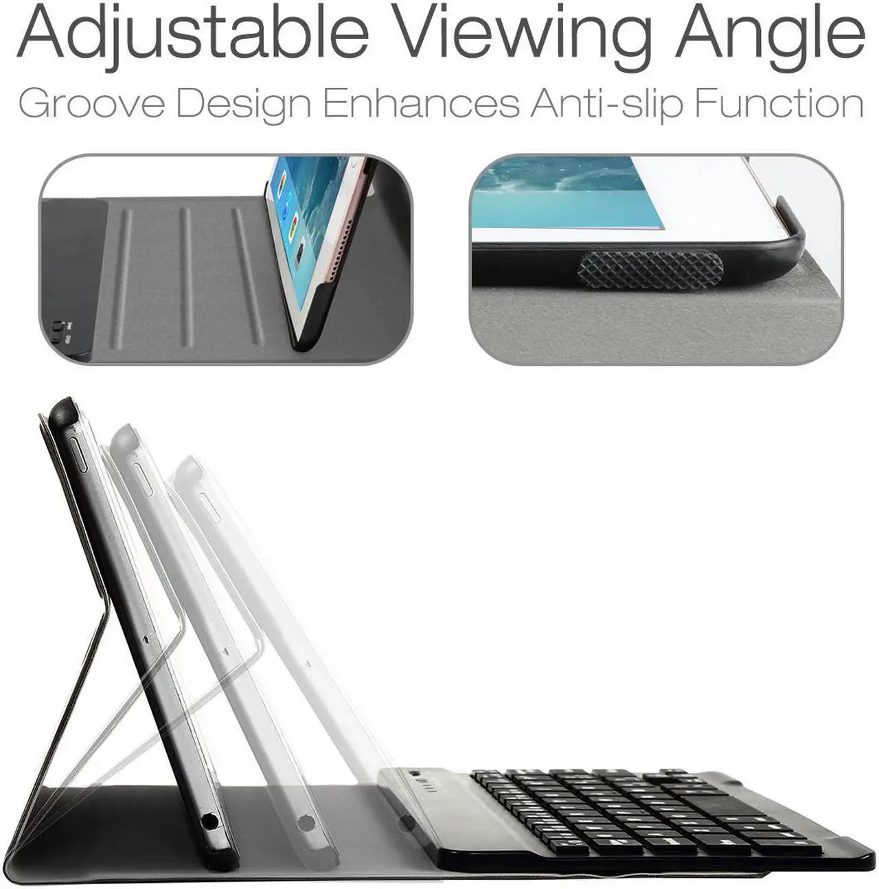 Alt view image 3 of 7 - Werleo iPad 2 3 4 Keyboard Case Untra Thin Smart Stand Cover with Magnetically Detachable Wireless Bluetooth Keyboard Case for Apple iPad 2 iPad 3 iPad 4