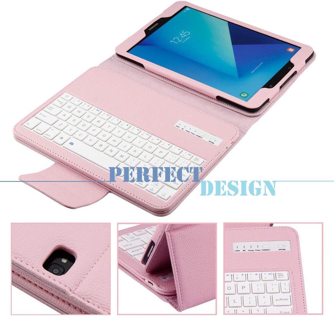 Alt view image 4 of 7 - Samsung Galaxy Tab S3 9.7 Keyboard Case Slim Separable Fit PU Leather Case Cover with Wireless Bluetooth Keyboard for Samsung Galaxy Tab S3 9.7 Inch SM-T820 T825