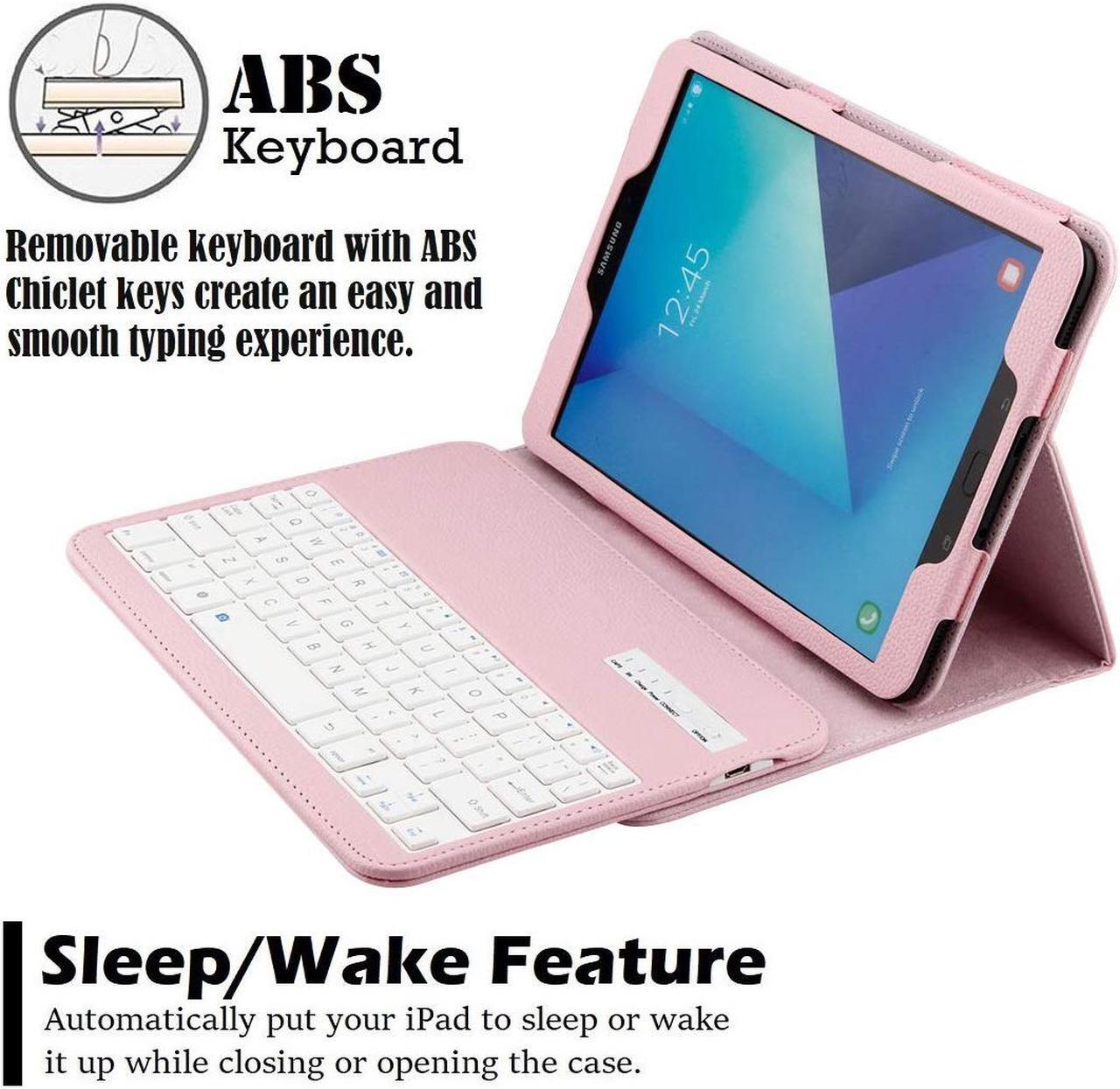 Alt view image 2 of 7 - Samsung Galaxy Tab S3 9.7 Keyboard Case Slim Separable Fit PU Leather Case Cover with Wireless Bluetooth Keyboard for Samsung Galaxy Tab S3 9.7 Inch SM-T820 T825