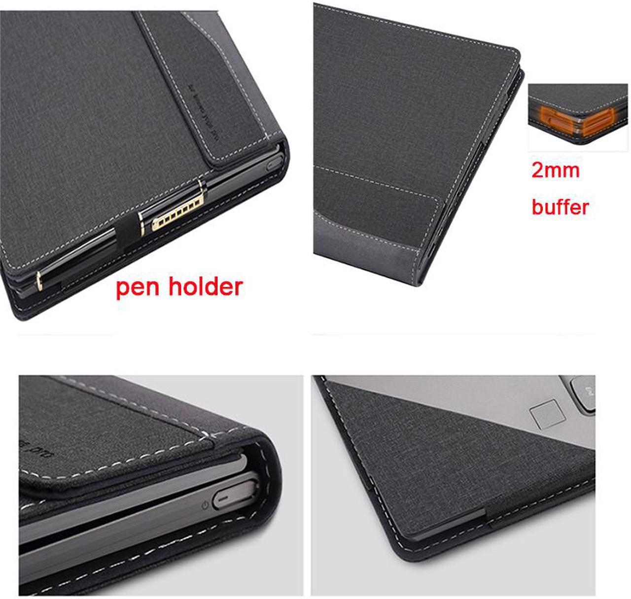 Alt view image 3 of 7 - Protective Case for Lenovo Yoga 900 13.9 Inch Hard Laptop Case Shell PU Leather Folio Stand Cover for Lenovo Yoga 4 Pro 13.9" Laptop Cover