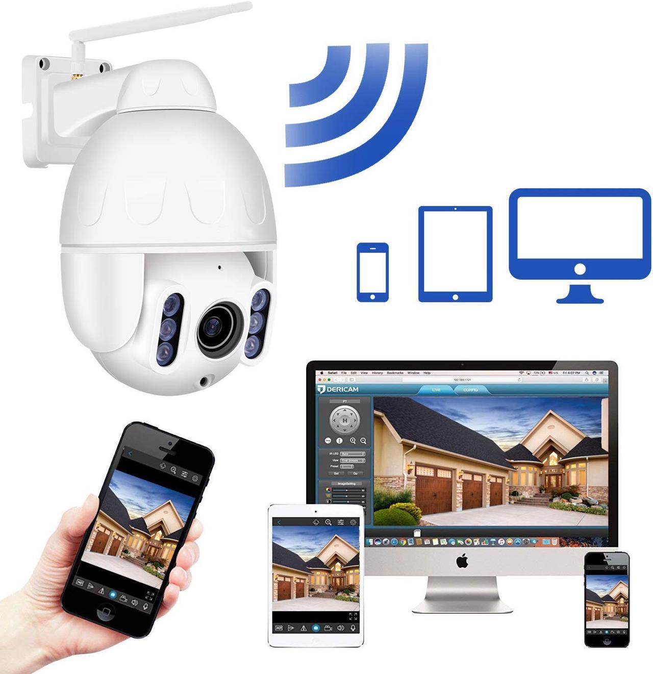 Alt view image 5 of 7 - Werleo Mini 1080P Outdoor WiFi Security Camera 4X Optical PTZ Auto Focus 30m Night Vision 150° Viewing Angle External SD Card Slot IP65 Weatherproof