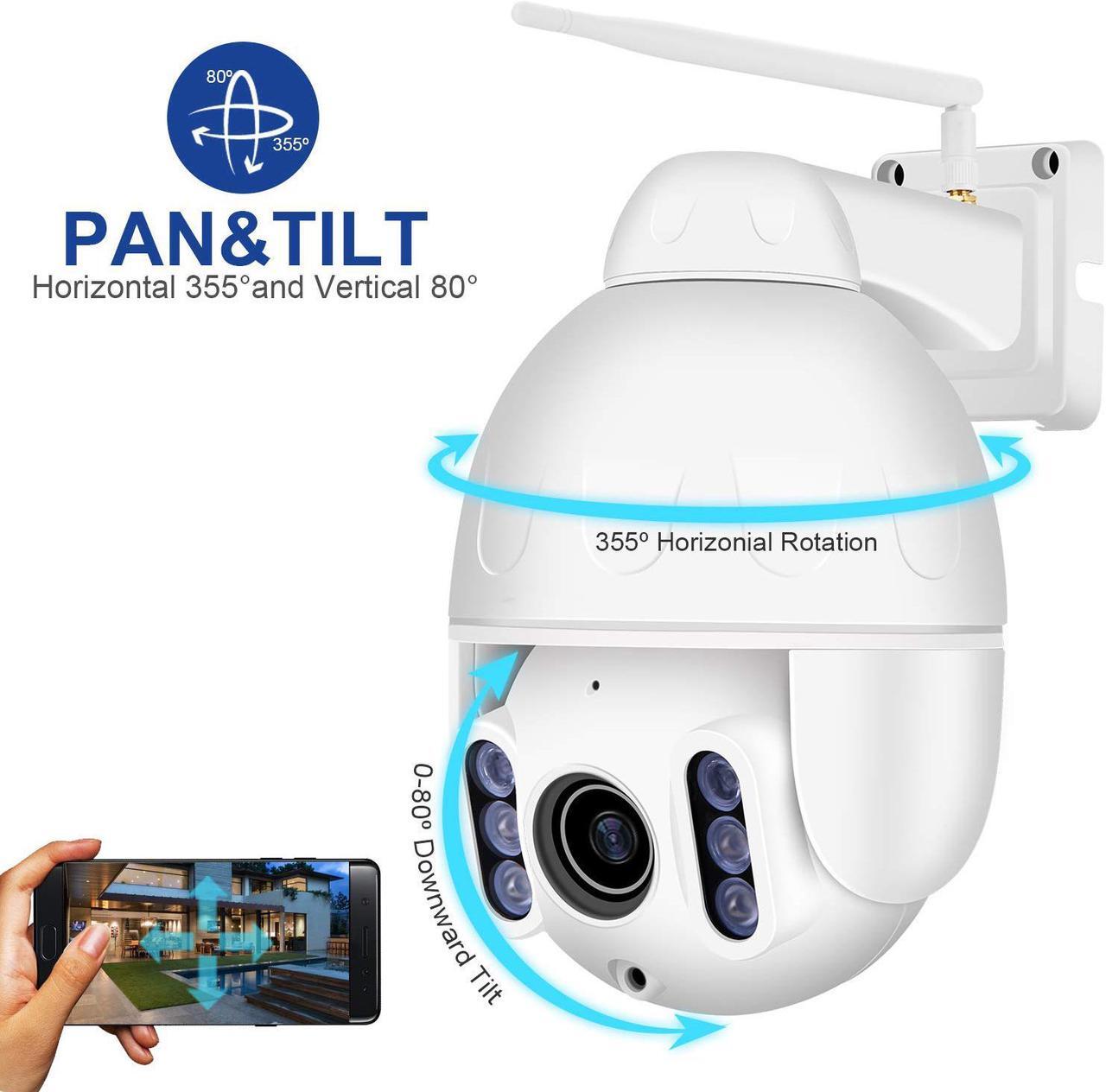 Alt view image 6 of 7 - Werleo Mini 1080P Outdoor WiFi Security Camera 4X Optical PTZ Auto Focus 30m Night Vision 150° Viewing Angle External SD Card Slot IP65 Weatherproof