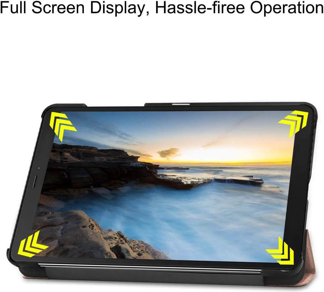 Alt view image 7 of 7 - Compatible with Samsung Galaxy Tab A 8.0 2019 Case SM-T290 / T295 / T297 Shockproof Folio Stand Cover PU Leather Holster Tablet Protective Case with Kickstand