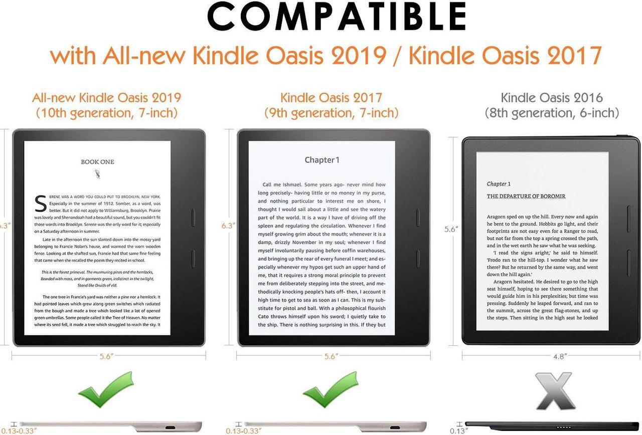 Alt view image 2 of 7 - Werleo Case For  All-New Kindle Oasis - 9th and 10th Generation ONLY 2017 and 2019 Release - Premium Ultra Lightweight Shell Cover with Auto Wake / Sleep