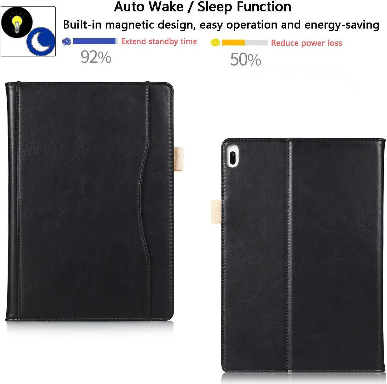 Alt view image 3 of 7 - Case for Lenovo Tab E10 TB-X104F / Lenovo Tab 4 10 / Tab 4 10 Plus 10 inch / Moto Tab TB-X704A Smart Folid Stand Cover with Multiple Viewing Angles and Auto Wake / Sleep Function