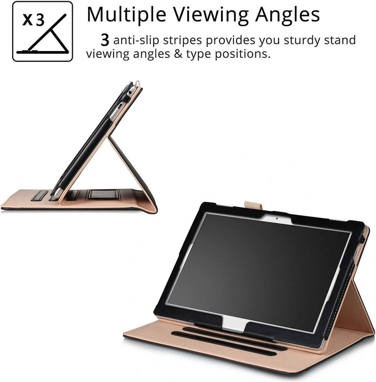 Alt view image 6 of 7 - Case for Lenovo Tab E10 TB-X104F / Lenovo Tab 4 10 / Tab 4 10 Plus 10 inch / Moto Tab TB-X704A Smart Folid Stand Cover with Multiple Viewing Angles and Auto Wake / Sleep Function