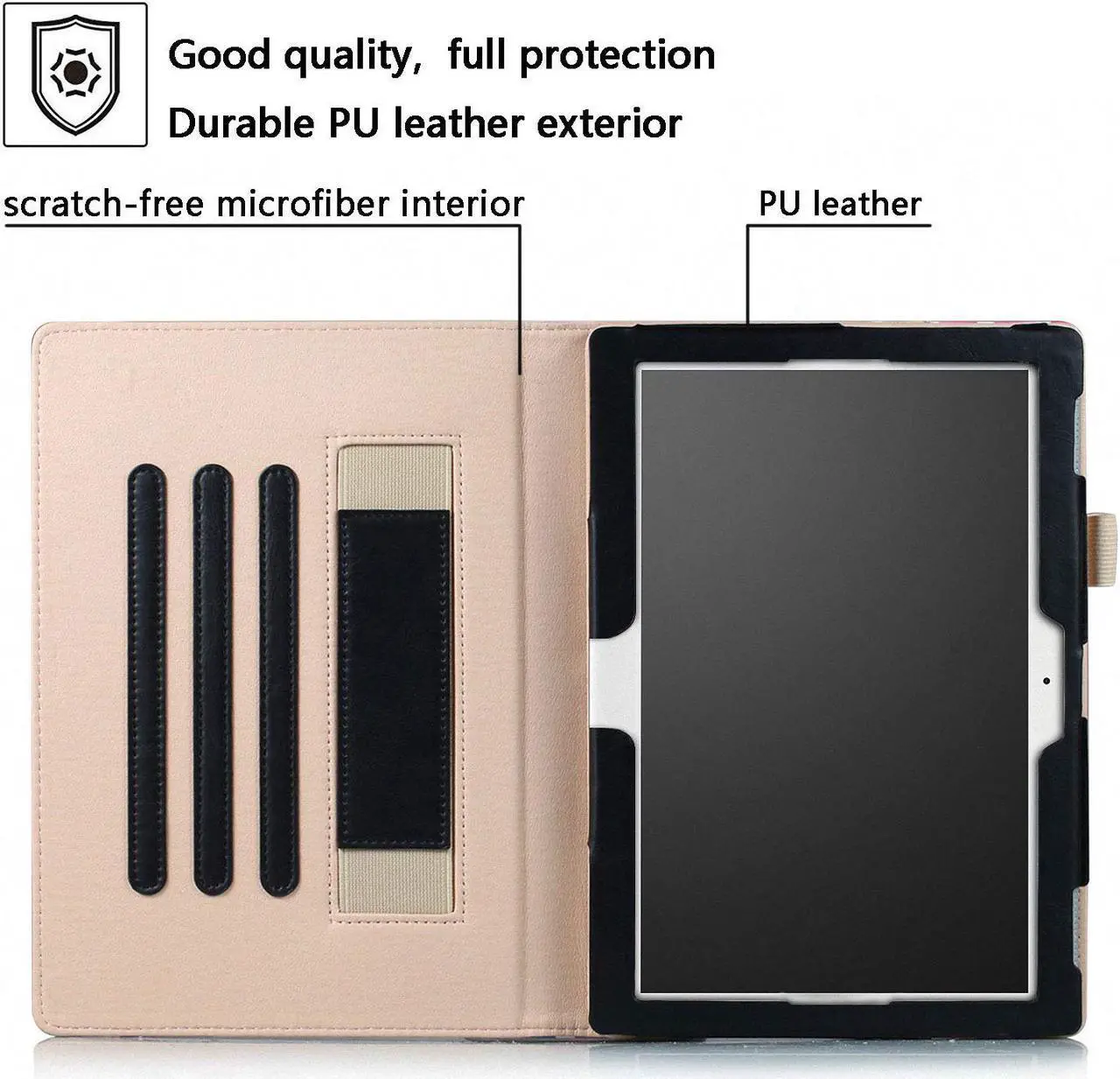 Alt view image 5 of 7 - Case for Lenovo Tab E10 TB-X104F / Lenovo Tab 4 10 / Tab 4 10 Plus 10 inch / Moto Tab TB-X704A Smart Folid Stand Cover with Multiple Viewing Angles and Auto Wake / Sleep Function