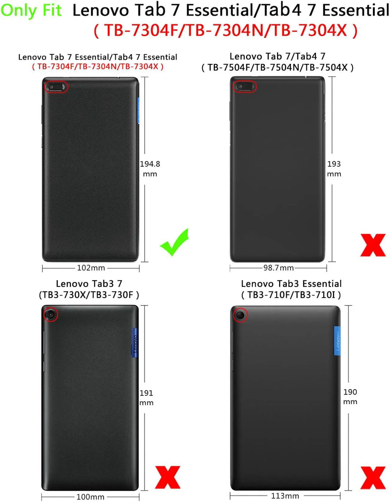Alt view image 2 of 7 - Protective Case For Lenovo Tab 7 Essential / Tab4 7 Essential - Ultra-Thin Custer PU Leather Case Shell Hard Cover for Lenovo Tab 7 Essential TB-7304F TB-7304I TB-7304X