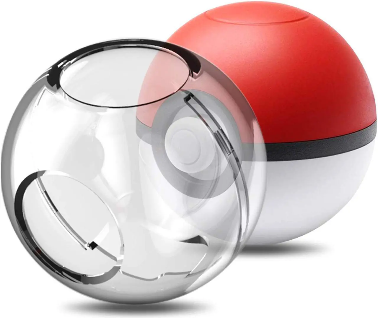 Alt view image 5 of 7 - WERLEO Protective Cover Case Cover for Pokeball Plus Controller Poke Ball Plus Pikachu Eevee Carrying Case Bag ( Red Bag+ Clear case )