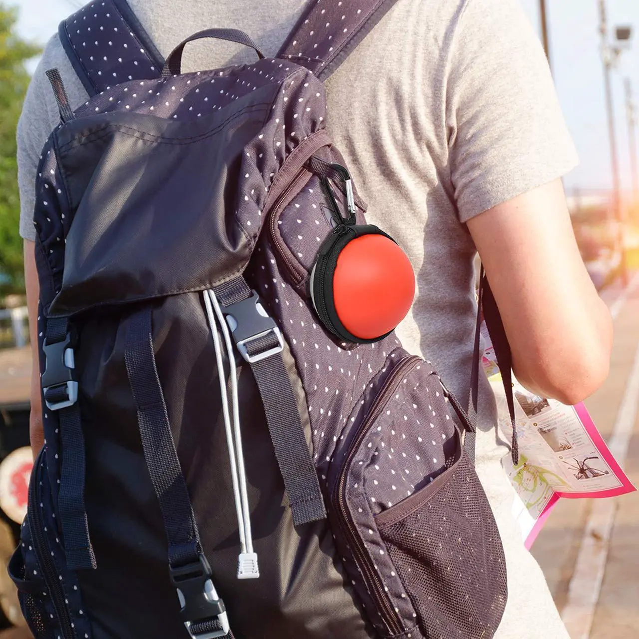 Alt view image 7 of 7 - WERLEO Protective Cover Case Cover for Pokeball Plus Controller Poke Ball Plus Pikachu Eevee Carrying Case Bag ( Red Bag+ Clear case )