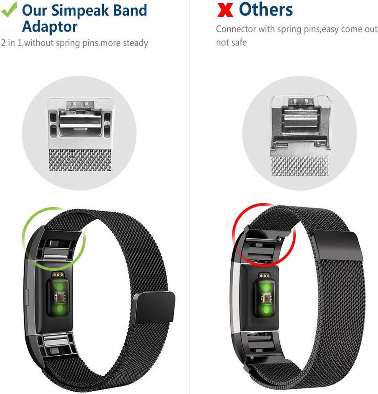 Alt view image 6 of 7 - Werleo  Compatible for Fitbit Charge 2 Band Small / Large Replacement Milanese Band Strap with Magnetic Closure Clasp for Fitbit Charge 2