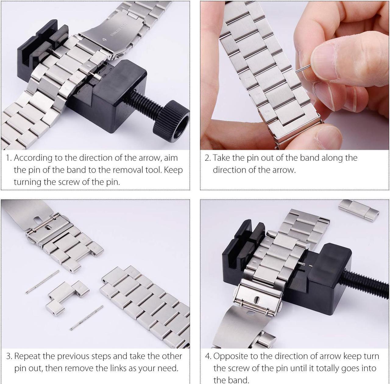 Alt view image 6 of 7 - Metal Bands Compatible Galaxy Watch 46mm / Gear S3 Frontier / Classic Watch Band 22mm Stainless Steel Replacement Bracelet Wrist Strap for Galaxy Watch 46mm SM-R800 / Gear S3 Smartwatch