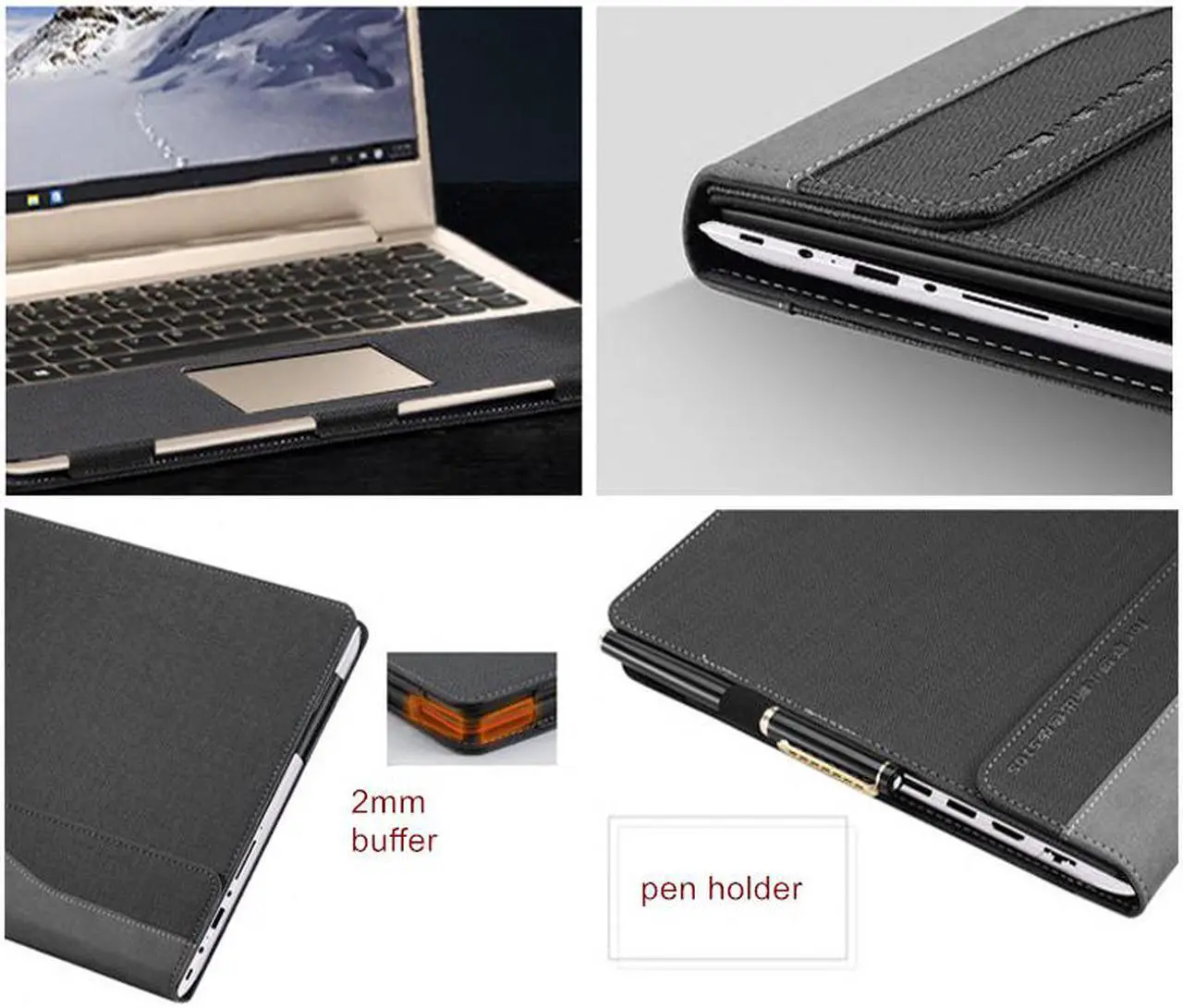 Alt view image 4 of 6 - PU leather Case For Lenovo Ideapad 510s 14 inch Notebook Cover for Lenovo Ideapad 510s Laptop Protective Case Sleeve