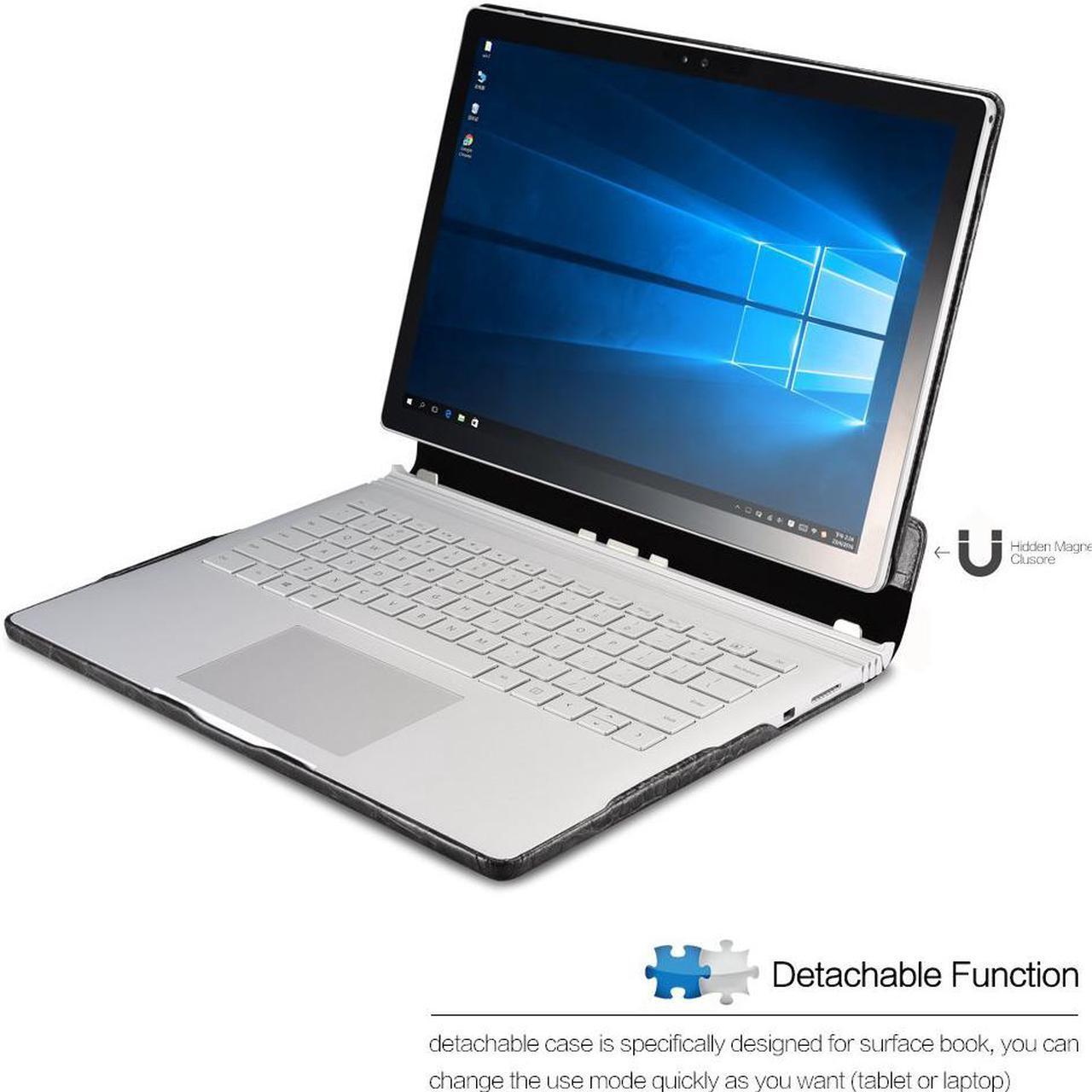 Alt view image 4 of 7 - WERLEO Surface Book Case Surface Book 2 Leather Protecive Case Crocodile Series Genuine Leather Detachable Folio Cover for 13.5 Inch Microsoft Surface Book 1 / 2  (Intel Core i5 ONLY)