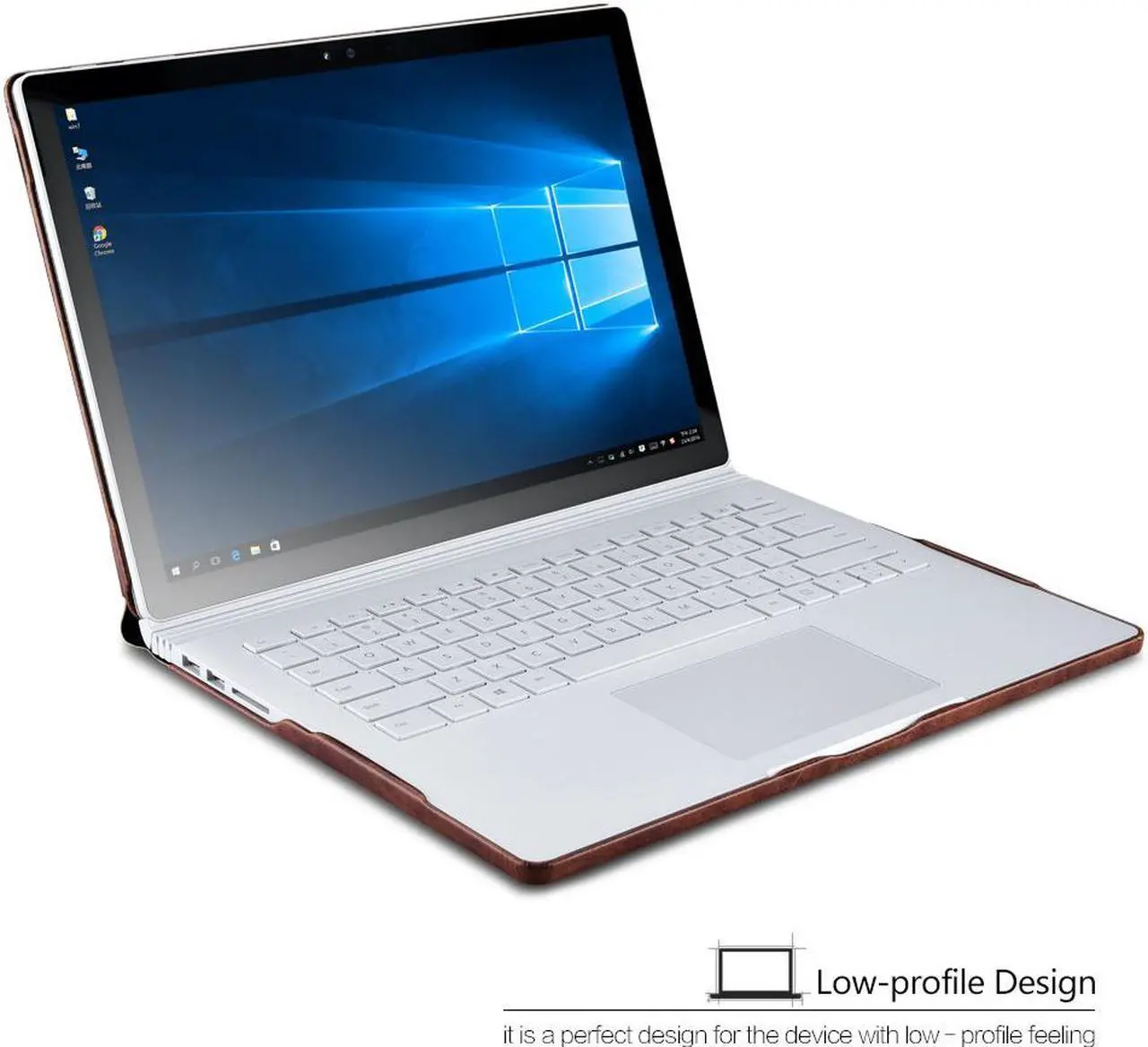 Alt view image 4 of 7 - WERLEO Surface Book Case Surface Book 2 Leather Protecive Case Crocodile Series Genuine Leather Detachable Folio Cover for Microsoft Surface Book 13.5 Inch