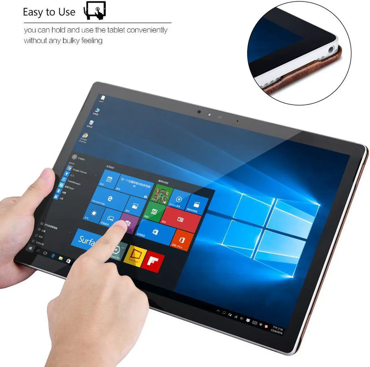 Alt view image 7 of 7 - WERLEO Surface Book Case Surface Book 2 Leather Protecive Case Crocodile Series Genuine Leather Detachable Folio Cover for Microsoft Surface Book 13.5 Inch