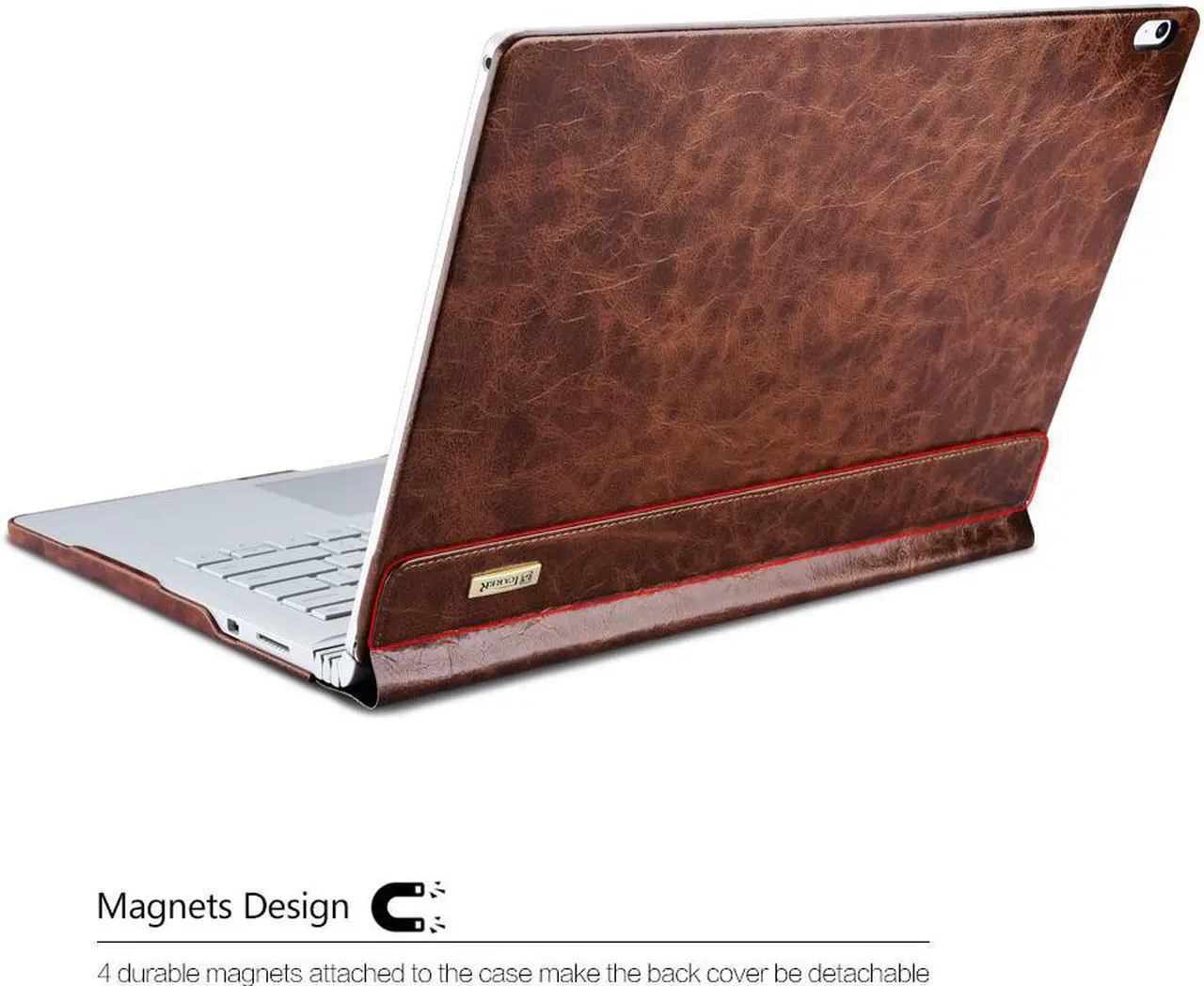 Alt view image 5 of 7 - WERLEO Surface Book Case Surface Book 2 Leather Protecive Case Crocodile Series Genuine Leather Detachable Folio Cover for Microsoft Surface Book 13.5 Inch