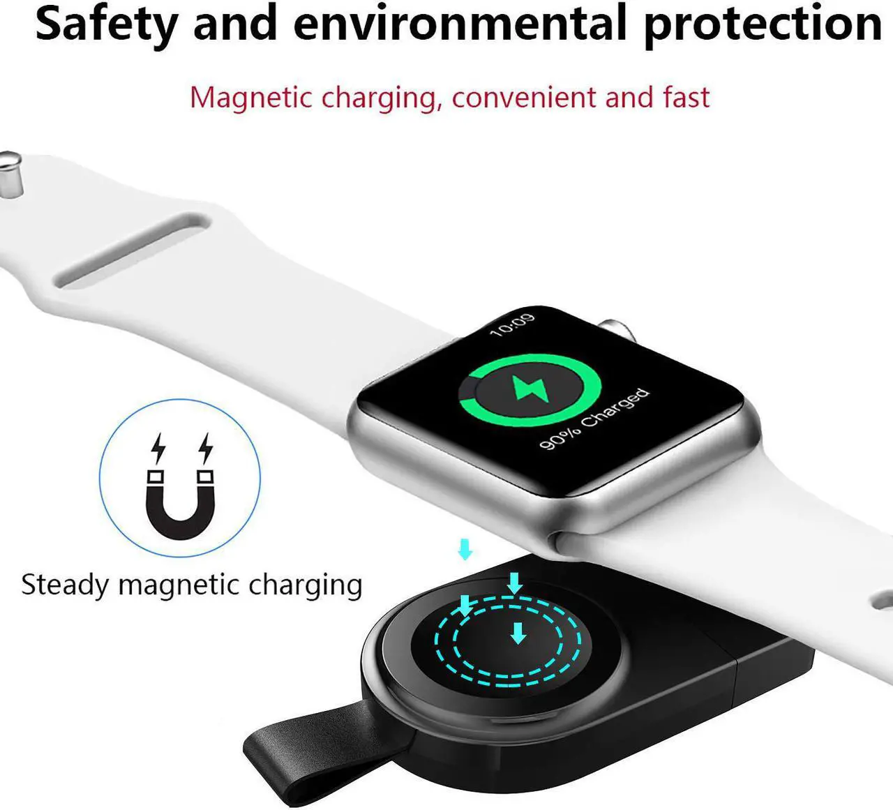 Alt view image 3 of 7 - Watch Charger for Apple Magnetic Portable Wireless iWatch Charger Compatible for Apple Watch Series 1 2 3 4 in 38mm 40mm 42mm 44mm