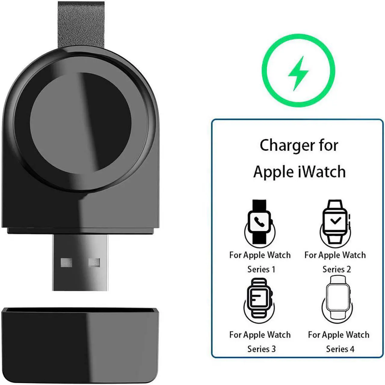 Main image of Watch Charger for Apple Magnetic Portable Wireless iWatch Charger Compatible for Apple Watch Series 1 2 3 4 in 38mm 40mm 42mm 44mm