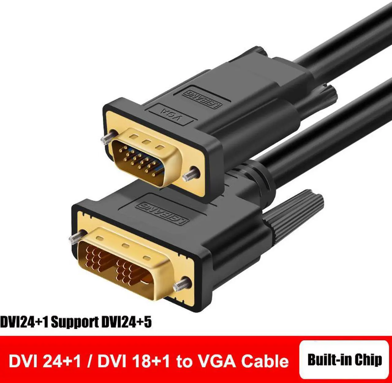 Alt view image 4 of 7 - 6FT Active DVI to VGA Cable DVI 24+1 DVI-D M to VGA Male With Chip Active Adapter Converter Cable for PC DVD Monitor HDTV