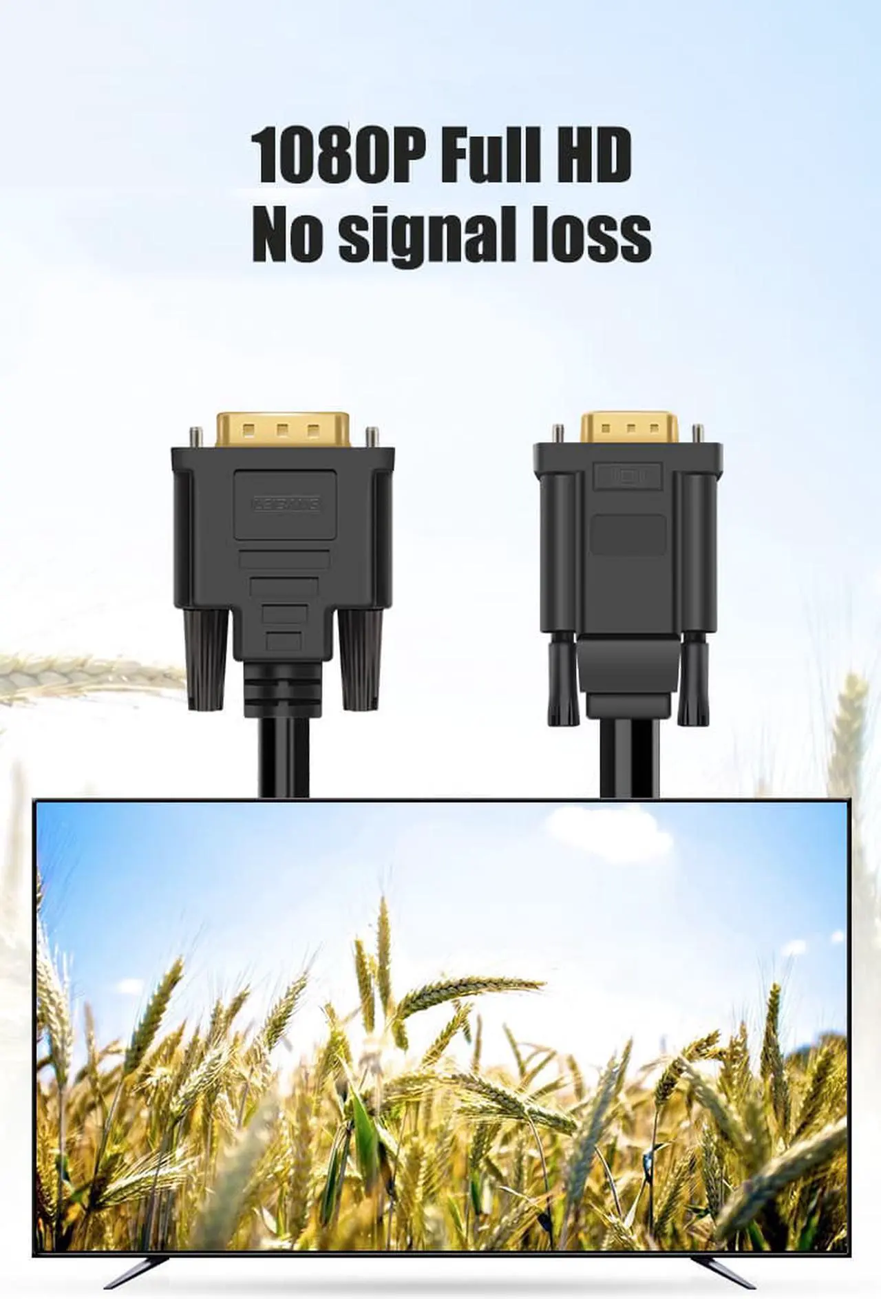 Alt view image 7 of 7 - 6FT Active DVI to VGA Cable DVI 24+1 DVI-D M to VGA Male With Chip Active Adapter Converter Cable for PC DVD Monitor HDTV