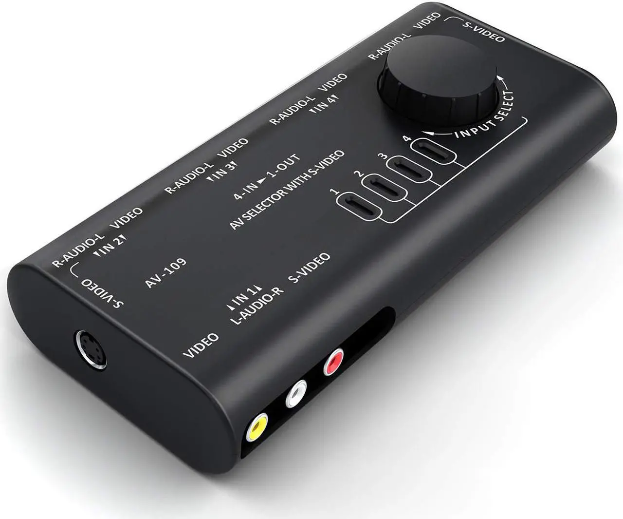 Alt view image 2 of 7 - AV RCA Switch WERLEO 4 in 1 AV Audio Video Signal Switcher Splitter S-Video Selector with RCA Cable for Xbox PS2 PS3 Wii DVD TV
