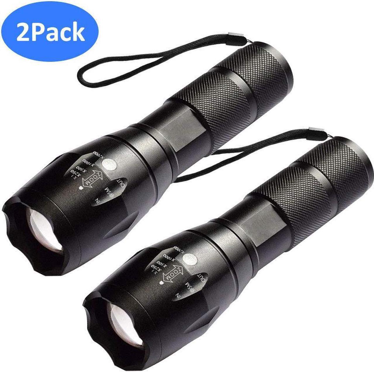 Main image of LED Flashlight Tactical Flashlight 5 Lights Modes Ultra-bright Zoom Function and IP65 Waterproof Handheld Flashlights 18650 Bright Flashlight Perfect for Camping, Hiking & Daily Using
