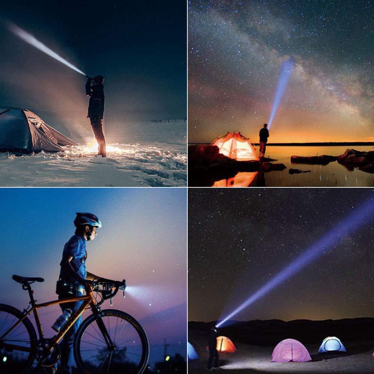 Alt view image 7 of 7 - LED Flashlight Tactical Flashlight 5 Lights Modes Ultra-bright Zoom Function and IP65 Waterproof Handheld Flashlights 18650 Bright Flashlight Perfect for Camping, Hiking & Daily Using