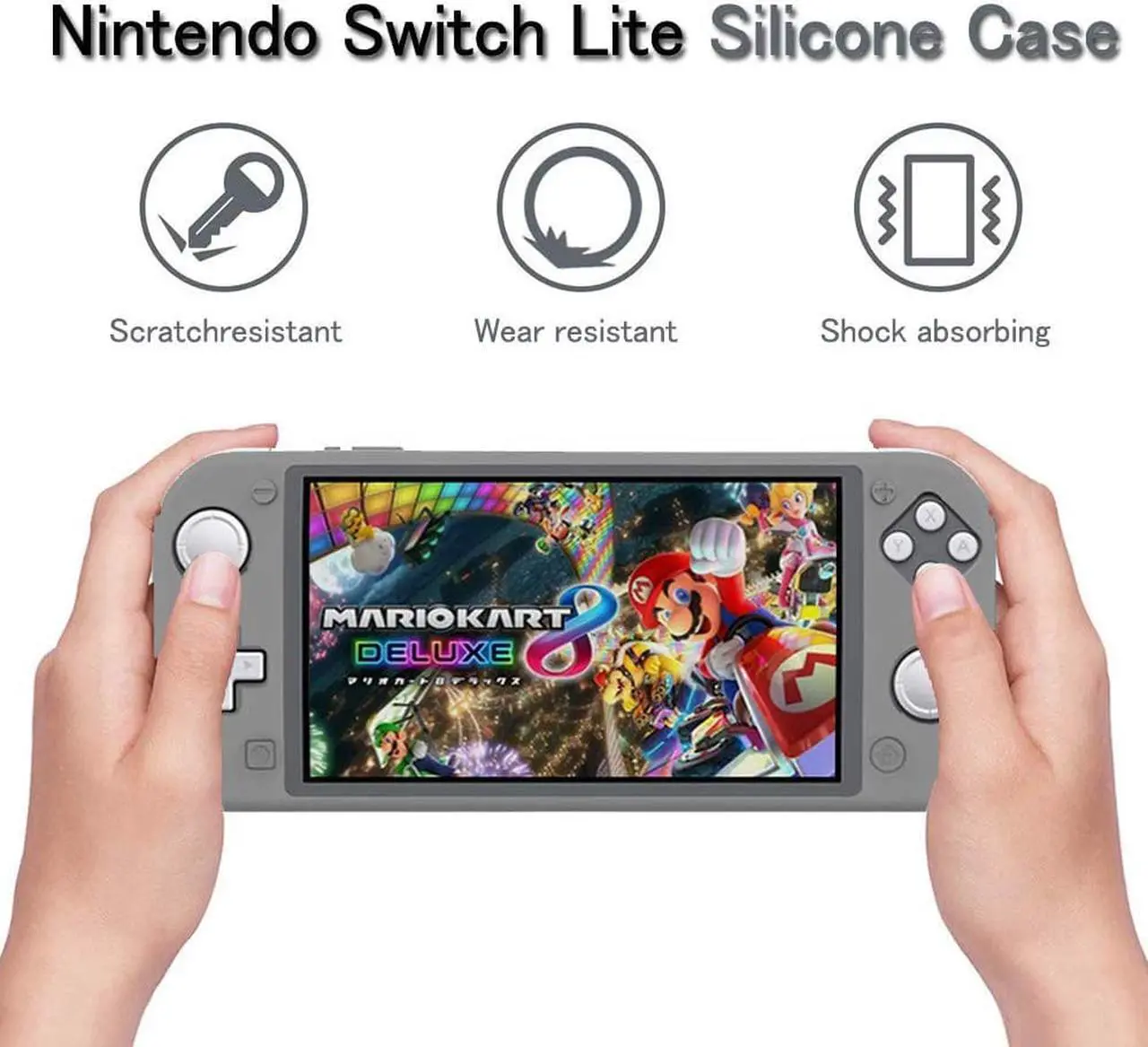 Alt view image 7 of 7 - Silicone Case for Nintendo Switch Lite Soft Cover for Nintendo Switch Lite with Tempered Glass Screen Protector